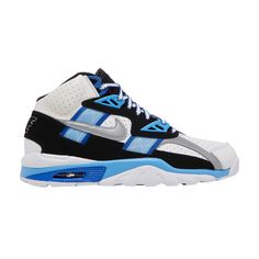 Find NIKE Air Trainer Sc High 'royals on Editorialist. Air Trainer SC High 'Royals' Nike Air Trainer, Tinker Hatfield, Bo Jackson, Cross Training Shoes, Mens Nike Air, Training Shoes, Auburn, Men's Nike, White Leather