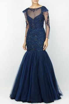 Blue color mermaid embroidered gown Indo Western Gowns, Really Pretty Dresses, Indowestern Dresses, Western Gowns, Indowestern Gowns, Indo Western Gown, Black Gowns, Western Gown, Ballroom Costumes