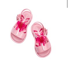 Girls 5 Mini Melissa Mini Mar Sandal Jelly Pop - Pink - Melting Lollipop Shoe Absolutely Gorgeous!!! Wish They Were My Daughters Size Nwt ! That Yummy Original Authentic Melissa Smell & Cushioning!! Velcro/Buckle Combo Strap -Always Super Strong! The New Melissa Jelly Pop Has Arrived: A Line Of Shoes And Accessories Full Of Playfulness, Color, And Melissa’s Unique Identity. Comfy And Classic In Its Nature, The New Version Of The Melissa Mar Is Set Against A Magical And Sweet World. Complete With Cute Jelly Sandals With Round Toe For Vacation, Playful Synthetic Jelly Sandals For Summer, Cute Non-slip Jelly Sandals For Vacation, Playful Jelly Sandals For Summer, Playful Plastic Jelly Sandals For Summer, Cute Open Toe Plastic Sandals, Pink Non-slip Plastic Sandals, Playful Plastic Sandals For Summer, Playful Plastic Sandals For Spring