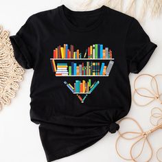 Bookshelf Library T-shirt, Librarian Gift, Reading Shirt, School Librarian Tee, Bookworm T-shirt, Book Lover Shirt Teacher T-shirts, Reading Teacher Shirts, Library Tshirt, Reading Tshirt, Librarian Style, Librarian Shirt, School Librarian, Reading Shirts, Gifts For Librarians