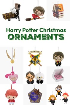 harry potter christmas ornament collection with various characters and ornaments hanging from the top