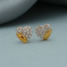 Pure 22k Yellow Gold Stud Earrings, 22kt Gold Indian Handmade Jewelry Gift K3458 22k Gold Earrings, Ethnic Beauty, Yellow Gold Stud Earrings, Designer Diamond Jewellery, Wholesale Silver Jewelry, Ear Ring, Gold Stud Earrings, Gold Diamond Earrings, Gold Earrings Designs