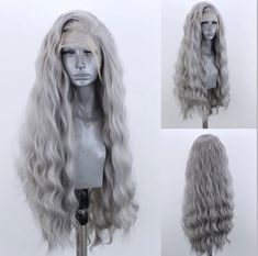 PRICES MAY VARY. lace front wigs straight wigs with high quality Average Cap Size(22.5Inch) With Adjustable Straps and 3 Combs Easy to Take High quality swiss lace, strong and soft, never hurt skin. Synthetic Hair Heat Resistant Up To 160 Degrees Same Color And Hair Style As Pic 
 Hair Material:100% High Quality Heat Resistant Synthetic Hair Fiber 
 Cap Size: FLEXIBLE & ADJUSTABLE-Average Cap Size(22.5Inch) With Adjustable Straps and 3 Combs. 
 Hair Color:Grey 
 Hair Style:Long Wavy 
 Wigs Weigh Webster Wigs, Loose Beachy Waves, Grey Wig, Pink Wig, Red Wigs, Grey Hair Color, Middle Part, Lace Hair, Long Wavy Hair