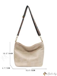 BirdinBag - Sleek Hobo Shoulder Bag Cream Handheld Shoulder Bag With Adjustable Strap, Handheld Box Bag With Adjustable Strap For Errands, Rectangular Hobo Bag With Adjustable Strap For Errands, Cream Box Bag With Adjustable Strap For Daily Use, Beige Bag With Adjustable Strap For Errands, Rectangular Hobo Bag With Adjustable Strap For Shopping, Rectangular Hobo Bag With Adjustable Strap, Beige Baguette Bag With Adjustable Strap For Errands, Versatile Box Bag For Errands With Adjustable Strap