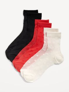 includes 3 pairs of sheer crew socks in different colors and prints select colors have embellished dot accents notched toe seams for comfort one size  . Best Holiday gift for Women , perfect for Christmas! Basic Essentials, Chic Pants, Pajamas Gift, Feminine Blouses, Mama Style, Crew Sock, Family Maternity, Old Navy Women, Christmas 2024