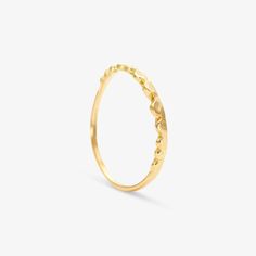 Scalloped Swell Ring 1-2mm (width of band), 0.8-1.4mm (thickness)Matte Finish In stock:18K Yellow Gold - size 6 Out-of-stock size will be special order (final sale)If you would like to purchase this ring in size below 3 or above 9, please write your exact size in the "Special Instructions" field at checkout. Unless we have the size you need in stock, this will be specially made for you. Please allow 5 weeks lead time. Black Rhodium, Long Chain, Earring Backs, Lead Time, Stacking Rings, Fashion Rings, Final Sale, Jewelry Box, Gold Bracelet