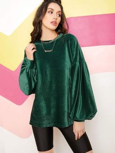 Velvet Sweatshirt, Velvet Dress Designs, Velvet Shirt, Knit Sleeve, Velvet Tops, Lantern Sleeve, Lantern Sleeves, Velvet Dress