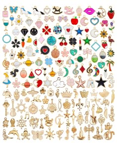 PRICES MAY VARY. 【Wholesale Bulk Charms Kit】-- The jewelry charms kit come with 160pcs gold enamel charms including 100pcs colorful gold enamel charms and 60pcs KC gold charms. Enough quantity and designs to meet your different needs for DIY crafts and jewelry making. 【Premium Alloy Material】-- These charms for jewelry making are made with a fine alloy material, which are rigidity and not bendable, bright color and not easy to fade, safe and odorless, very safe for the skin, perfect little cute Charm It Charms, Starbucks Party, 2025 Aesthetic, Making Bracelets With Beads, Wishlist Ideas, Charms For Bracelets, Charms For Jewelry Making, Diy Charm Bracelet, Making Bracelets