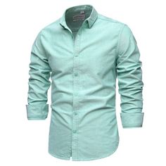 Brand Name: AIOPESONOrigin: CN(Origin)Material: COTTONApplicable Scene: CasualShirts Type: Casual ShirtsSleeve Length(cm): FullStyle: CasualApplicable Season: Spring and AutumnCollar: Turn-down CollarClosure Type: Single BreastedSleeve Style: RegularModel Number: 19014Fabric Type: BroadclothPattern Type: Solid1: camisa masculina2: camisa social masculina3: camisas de hombre4: camisa hombre5: chemise hommematerial: 100% cotton Casual Slim Fit Green Shirt, Casual Green Slim Fit Shirt, Green Slim Fit Casual Shirt, Casual Dress Shirt With Solid Color And Casual Collar, Casual Collar Cotton Dress Shirt For Summer, Green Slim Fit Button-up Shirt, Summer Casual Collar Cotton Dress Shirt, Summer Cotton Dress Shirt With Casual Collar, Casual Solid Dress Shirt For Spring