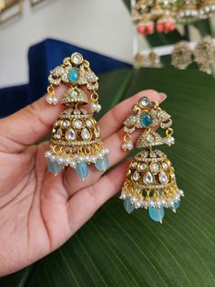 Fine Victorian Kundan Jhumka with CZ stones and uncut Polki Kundan stones Surely a statement Jhumka earringThe earring has very fine quality and craftmanship and also has a very elegant look pictures cannot do justice to how beautiful this jhumka earrings is . Length 2.5 inches Kundan Jhumka, Polki Earrings, Jhumka Earrings, Bridal Jewelry Sets, Cz Stone, How Beautiful, Bridal Jewelry, Jewelry Sets, Stone