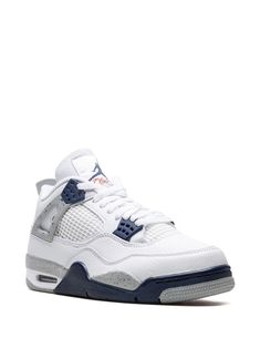 Jordan 4 Midnight Navy Blue, Air Jordan 4 Midnight Navy, Jordan 4 Midnight Navy, Retro Jordans, Basketball Silhouette, Jordan 4’s, Navy Sneakers, Jordan Air, Navy Man