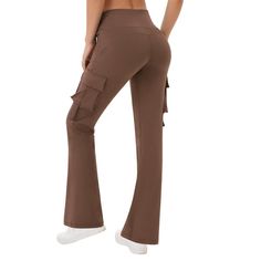 Introducing our Women's High Waist Bootcut Pants with Thigh Pocket, featuring a cargo style design that combines functionality and style. These solid and stretchy sport pants are perfect for everyday wear and athletic activities. Crafted from 80% polyester and 20% spandex, these pants offer a comfortable and flexible fit. Available in three versatile colors: Black, Army Green, and Brown, these bootcut athletic pants cater to a variety of preferences. The sizes range from S=4-6, M=8-10, L=12-14, Mid-rise Elastane Yoga Pants With Pockets, Mid-rise Yoga Pants With Pockets, High Stretch Mid-rise Bottoms With Pockets, High-stretch Mid-rise Bottoms With Pockets, Full-length Elastane Yoga Pants With Pockets, Stretch Brown Bottoms With Cargo Pockets, Stretch Brown Cargo Pants With Cargo Pockets, Brown Stretch Cargo Bottoms, High Stretch Full Length Yoga Pants With Pockets