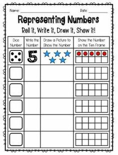 Math Kindergarten Worksheets | Worksheet School | Math centers kindergarten, Kindergarten math worksheets, Kindergarten math Number Representation Activities, Math Kindergarten Worksheets, Representing Numbers, Math Centres, Grade 1 Math, Math Kindergarten