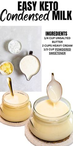 the ingredients to make easy keto - based milk