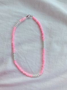 This necklace is waterproof so it's perfect for summer! It is 14 inches long and has a 2-inch extender chain so it can be adjusted to be 14-16 inches long! Pink Trendy Adjustable Choker, Sweet Notes, Pearl Choker, Pink Pearl, Choker Necklaces, Anklets, Choker, Choker Necklace, Handmade Items