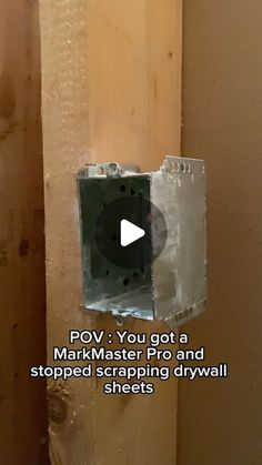 a video demonstrating how to install an electrical outlet on a wall in a bathroom with the words pov you got a markmaster pro and stopped scrapping