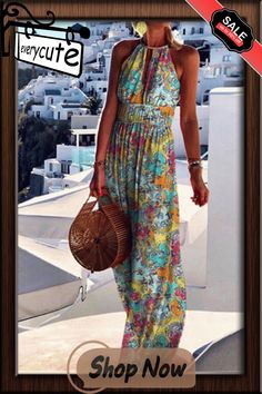 New Printed Dress Women's Casual Dresses Multicolor Non-stretch Dress For Day Out, Non-stretch Multicolor Dress For Day Out, Non-stretch Sleeveless Maxi Dress For Spring, Non-stretch Floral Print Dresses For Beach Season, Casual V-neck Beach Dress With Boho Print, Multicolor Print V-neck Maxi Dress For Vacation, Multicolor Boho Print V-neck Beach Dress, Beach Sundress With Paisley Print And V-neck, Everyday Dresses Casual