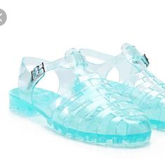 New Women's Strappy Jelly Like Sandals In Light Blue, Clear See Through, Size Small (Generally Would Be Like A Size 6 Or Around) , Buckled Ankle Strap, Low Heel, One Color, Transparent, Easy Dry Up From Water, Fun For The Beach! Clear Closed Toe Jelly Sandals For Spring, Spring Clear Closed Toe Jelly Sandals, Spring Clear Closed-toe Jelly Sandals, Summer Sandals With Transparent Straps And Round Toe, Blue Open Toe Sandals With Plastic Material, Blue Plastic Open Toe Sandals, Blue Open Toe Plastic Sandals, Blue Closed Toe Plastic Sandals, Trendy Clear Strap Jelly Sandals For Beach