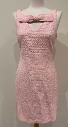 Boutique Moschino pink tweed shift dress size 8 IT40 | eBay Fitted V-neck Tweed Dress For Party, Chic Pink Mini Tweed Dress, Chic Pink Mini Length Tweed Dress, Pink Fitted Tweed Dress For Parties, Fitted Pink Tweed Dress For Party, Pink Fitted Mini Length Tweed Dress, Chic Pink Tweed Party Dress, Formal Summer Tweed Mini Dress, Fitted Pink Tweed Summer Dress