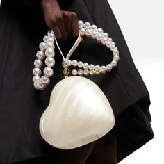 Fiadh Heart Pearl Resin Clutch Resin Clutch, Pearl Resin, Acrylic Bag, Pearl Clutch, Embellished Clutch, نظارات شمسية, Women's Bags By Style, Pearl Bag, Pearl Heart