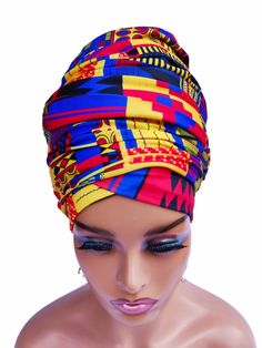 Stand out with our HANDMADE AFRICAN PRINT PRE TIED TURBAN Fashion Head Wrap; our turban scarves are easy to tie and large enough for any style. A nicely done head wrap is an affordable fashion statement that will make you feel and look beautiful and a classy way of transforming any outfit into an African or ethnic Look/Wear. EASY TO WEAR - No special skills required, these wraps are super easy to tie with ZERO EFFORT and are very VERSATILE. ANYONE WITHOUT PRIOR KNOWLEDGE OF WRAPPING A HEADWRAP C Fitted Multicolor Headwrap For The Beach, Adjustable Yellow Turban For Summer, Multicolor One Size Headwrap For Summer, Multicolor Summer Turban, One Size Fits Most, Adjustable Multicolor Headband Headscarf, Multicolor Turban Headband For Beach, Adjustable Multicolor Turban Headband, Fitted Multicolor Headwrap For Summer, Adjustable Traditional Summer Turban