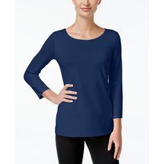 Paired With Skinny Jeans Or Leggings, This Solid Top From Charter Club Is The Perfect Casual Choice. Scoop Neckline Pullover Styling Three-Quarter Sleeves Solid Lined Straight Hem Hits At Hip Due To Generous Sizing, We Suggest Sizing Down For The Perfect Fit Nylon/Spandex; Machine Washable Imported Three Quarter Sleeve Tops, Printed Tunic Tops, Club Tops, Scoop Neck Tee, Women Long Sleeve Tops, Charter Club, Print Tunic, Solid Tops, Sheer Sleeves