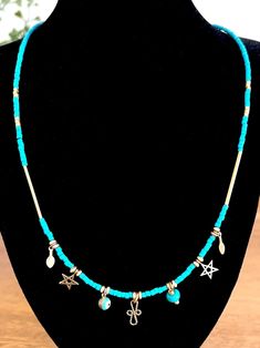 Take a look this Turquoise Blue Beaded Boho necklace. Length: 16.5 inch 🧿 16.5 inch main chain plus 2 inch extension chain for adjusting the length to fit you perfectly. 🧿 It goes well with dresses, shirt, blouse or any dress up that needs extra finishing touch. It's also a best choice to pair with other necklaces. 🧿 Great choice as a gift for for your mother, sister, wife, girlfriend, fiancee, bride, friends, Birthday, Anniversary, Festival, Party, Valentine's Day, Mother's Day, Christmas, N Beaded Boho Necklace, Seed Bead Choker, Blue Beaded Necklace, Bead Choker, Necklace Patterns, Sister Wife, Friends Birthday, Jewelry Boho, Station Necklace