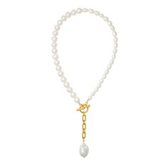 We hate to play favorites…but sometimes it's hard. So we'll just say it - this necklace is one of ours. Product details:  A strand of freshwater pearls in a variety of sizes adorned with a 24k gold plated chain and large baroque pearl drop This necklace is ~17.5" in length with a ~3.75" drop Toggle Closure Please note that no two pearls are exactly the same; they range slightly in color and size due to being natural materials - we think it adds to their beauty! All of our jewelry is made by hand, with love. Gold Plated Chains, It's Hard, Pearl Drop, Baroque Pearls, Charm Earrings, Accessories Shop, Natural Materials, Anklets, Freshwater Pearls