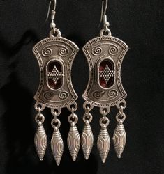 ~Handmade item~ Measurement: 7.5cm in length  Material: Metal , glass  A great piece to obtain before it's gone! Tribal Earring#Nomadic Earring# Tribal Jewelry#middle Eastern Jewelry# Tribal Belly Dance Jewelry#Tribal Boho Jewelry# Traditional Teardrop Chandelier Earrings With Dangling Beads, Handmade Ornate Chandelier Earrings For Festive Occasions, Traditional Metal Chandelier Earrings With Dangling Beads, Traditional Nickel Free Pendant Earrings, Traditional Metal Chandelier Earrings For Festivals, Festive Metal Earrings For Festival, Silver Earrings For Festival, Ornate Red Earrings For Festivals, Ceremonial Metal Dangle Jewelry