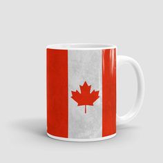 Canadian Flag - Mug - Airportag Logo Mugs, Canadian Flag, First Coffee, Drinking Coffee, The Old Days, But First Coffee, Travel Inspired, Travel Memories, Great Memories