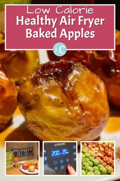 the cover of low calorie healthy air fryer baked apples