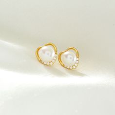 Beckie Heart Stud Earrings with freshwater pearls Elegant Earrings For Mother's Day, Elegant Open Heart Earrings For Her, Elegant Mother's Day Pearl Earrings For Pierced Ears, Elegant Open Heart Earrings As Gift For Her, Elegant White Heart Earrings As Gift, Elegant White Heart Earrings For Gift, Elegant Heart Earrings For Anniversary On Mother's Day, Elegant Heart Earrings For Anniversary And Mother's Day, Pearl Drop Earrings For Anniversary And Mother's Day