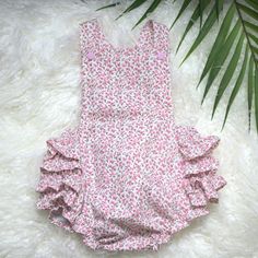 Girls Vintage Frilly Bum Romper Pink & White Floral - Etsy Spring Cotton Bubble Romper With Ruffled Straps, Summer Fitted Ruffled Bloomers, Fitted Ruffled Bloomers For Summer, Summer Ruffled Fitted Bloomers, Summer Ruffled Bloomers, Spring Bubble Romper With Ruffled Straps, Pink Floral Print Bubble Romper For Summer, Pink Bubble Romper With Ruffles For Spring, Pink Ruffled Bubble Romper For Spring