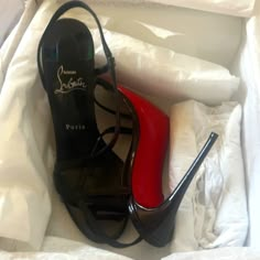 Like Brand New (Worn Once) Red Bottoms. Only Selling As The Sizing Is Off. Strappy, Sexy And Ready For A Night Out. Buy Today, They Ship Same Day!! Black Christian Louboutin Heels, Luis Vuitton Shoes Heels Christian Louboutin Red Bottoms, Dark Red Heels Prom, Ysl Heels Red Bottoms, Loubitons Heels Aesthetic, Red Bottom Heels Outfit Classy, Black Heels Red Bottoms, Black Heels With Red Bottoms, Luxury Red Sole Heels For Cocktail