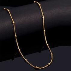 Gold Rodium Polish Gold color Chain in Metal Alloy studded with CZ Diamond Elegant Alloy Gold Chain Necklace, Dainty Metal Chain Necklace For Formal Occasions, Formal Metal Jewelry With Beaded Chain, Formal Metal Beaded Chain Necklace, Alloy Snake Chain Jewelry, Gold Alloy Link Jewelry, Round Metal Jewelry With Beaded Chain, Delicate Round Metal Chain Necklace, Delicate Metal Chain Necklace