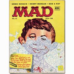 an old magazine cover with a man's face drawn on it