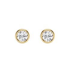 These bezel set studs are stylish, modern, yet a classic pair of earrings that will never go out of style. Wedding Bands For Her, Mens Silver Necklace, Silver Wedding Bands, Moissanite Earrings, Earrings In Gold, Birthstone Earring, Vintage Band, Fine Jewelry Collection, Shop Engagement Rings