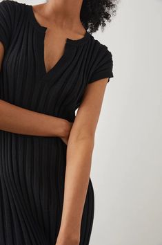 Rails black knit midi dress Elegant Ribbed Maxi Dress For Work, Knee-length Ribbed Dress For Night Out, Chic Knit Dress With Ribbed Neckline, Ribbed Knee-length Dress For Night Out, Black V-neck Sweater Dress For Evening, Knee-length Knit Midi Dress For Party, Knee-length Knit Mini Dress For Night Out, Chic Ribbed Knit Midi Dress, Knit Knee-length Mini Dress For Night Out