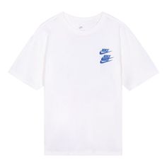 Men's Nike Sportswear Around The World Subject Embroidered Alphabet Logo Ribbed Round Neck Short Sleeve White T-Shirt DR1210-100 (Embroidery) White Relaxed Fit Top With Embroidered Logo, Blue Sports Top With Logo, Sports Cotton Tops With Embroidered Logo, Relaxed Fit Sports Top With Embroidered Logo, White Top With Embroidered Logo For Streetwear, Sportswear Crew Neck Top With Embroidered Logo, Sportswear Tops With Embroidered Logo And Crew Neck, Sportswear Tops With Embroidered Logo, Crew Neck, Nike Sportswear Crew Top