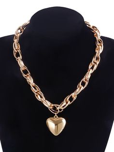 Sku CY-!138443 Material Alloy Style Normcore Feature Heart Shape , Chains , Solid Color Occasion Stylish Selection , Leisure Fashion Seasons Spring , Summer , Autumn , Winter Type Necklaces Accessories Color GOLD,SILVER Size One_size Please consult the size chart we provide for this item's measurements to help you decide which size to buy.Please note: There may be 1-3cm differ due to manual measurement. CMINCH Length One_size 47-52 Heart Shaped Gold Plated Chain Jewelry, Valentine's Day Gold Chain Necklace With Heart Pendant, Valentine's Day Gold Heart Pendant Chain Necklace, Gold Metal Charm Necklaces With Heart Charm, Valentine's Day Heart Necklaces With Gold Chain, Valentine's Day Gold-tone Chain Necklace, Valentine's Day Gold Chain Heart Necklace, Valentine's Day Heart Necklace With Gold Chain, Valentine's Day Heart Shaped Gold Chain Necklace