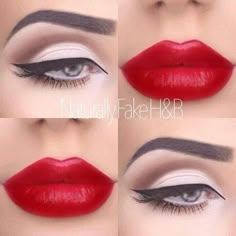 Pin-up makeup Maquillage Pin Up, Cabelo Pin Up, Different Types Of Makeup, Mom Makeup