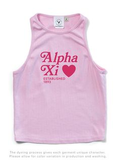 Product Color Bubblegum Pink Product Details University Tees UT009 Ribbed high-neck tank top Product Description Elevate your sorority wardrobe with our Bubblegum Pink Heart Matching Set Sorority Tank. Crafted from the softest fabric, this tank provides ultimate comfort and style, making it a staple year round. Embrace the perfect blend of warmth and breathability with this must-have addition to your collection Note: This product is designed for a comfortable and breathable fit. It is intentiona Pink Stretch Crop Top With Letter Print, Racerback Tops With Letter Print And Stretch, Pink Crew Neck Tank Top For Spring, Spring Pink Crew Neck Tank Top, Pink Racerback Tank Top For Loungewear, Pink Stretch Tank Top With Graphic Print, Pink Cotton Racerback Tank Top, Cute Crew Neck Tank Top With Letter Print, Cute Stretch Sleeveless Tops