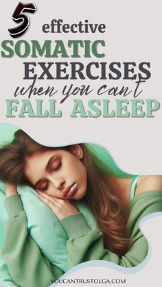 5 Somatic Exercises For Better Sleep - use the power of somatic therapy to overcome insomnia and to fall asleep fast! Somatic therapy exercises help you to reduce cortisol levels and to overcome stress and anxiety. Improving sleep is another advantage of it. somatic healing | sleeping hacks | improving sleep | insomnia tips | good sleep | how can I sleep | somatic yoga before bed | somatic breathing | health and wellness Breathing Exercises For Sleep, Reduce Cortisol Levels, Somatic Yoga, Yoga Before Bed, Reduce Cortisol, Can't Fall Asleep, Somatic Therapy, Somatic Healing, Somatic Exercises