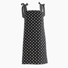 J.Crew Polka Dot Dress With Bow Tie Straps. Size 6 Never Worn But Tags Removed. Navy Blue With White Polka Dots Lyocell/Linen Perfect For Spring/Summer Chic Cotton Polka Dot Dress, Chic Polka Dot Cotton Dress, Tie Strap Dress, Blue Polka Dot Dress, Black Polka Dot Dress, Dress With Tie, Blue Polka Dots, Black Polka Dot, Fit N Flare Dress