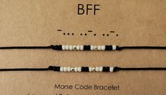 Morse code bracelet BFF Adjustable Cord Dainty. Tiny glass seed beads.  Condition is New with tags.  Handmade in the USA Shipped with USPS First Class Package. Bracelet Bff, Morse Code Bracelet, Beaded Bracelet Patterns, Morse Code, Handcrafted Artisan Jewelry, Beads Handmade, Glass Seed Beads, Friendship Gifts, Bracelet Patterns