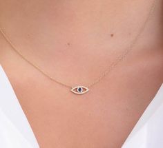 14K Gold Diamond Evil Eye Necklace for Woman/ 14K Gold Eye Sapphire Necklace/ Evil Eye Eyelash Gold Necklace Gift/ Christmas Gifts Gold Specification: 🔸 Gold: Solid Gold 🔸 Gold Color: Available in White, Yellow, or Rose Gold 🔸 Gold Karat: 10k, 14k, 18k Diamond Specification: 💎 Carat: 0.280 CTW (approx.) 💎 Clarity: VS/SI 💎 Color: Flawless F/G Color 💎 Cut: EXCELLENT Cut 💎 Type: Real/Natural Diamond (Not Enhanced) Why Choose us: 💎Because DiamondNest  pieces are handmade by experienced Artist from diamond city (surat). 90% of all diamond cutting and polishing on the planet takes place in Surat. 💎 We use only top-grade, full-cut diamonds of FG Color VS-SI Clarity for maximum sparkle. Stones are hand-set by the incredible family member of our shop for insurmountable quality. 📜 Adjusta Necklace Evil Eye, Diamond City, Diamond Evil Eye, Gold Gifts, Gold Eyes, Gold Necklace Women, Sapphire Necklace, Evil Eye Necklace, Antique Earrings