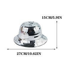 Get ready to groove and shine with our Disco Bucket Hat! Step into the spotlight and unleash your inner disco diva with this dazzling accessory. Crafted with meticulous attention to detail, our Disco Bucket Hat is designed to make heads turn. Its vibrant colors and sparkling sequins create a mesmerizing disco ball effect, adding a touch of glamour to your ensemble. Made from premium materials, this hat offers both style and comfort. The wide brim provides excellent sun protection while exuding r Adjustable Hats For Carnival Party, Adjustable Hats For Party At Carnival, Trendy Mini Hats For Summer Party, Adjustable Costume Hats And Headpieces For Parties And Festivals, Short Brim Party Hat For Carnival, Silver Brimmed Party Hat, Silver Short Brim Hat For Party, Trendy Silver Party Hat, Adjustable Silver Party Hat