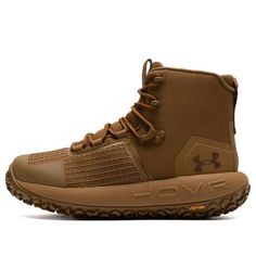 men's under armour boots in brown with the word love written on the side