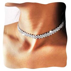 PRICES MAY VARY. Women choker necklaces are made of good quality alloy and rhinestones. Silver minimalist necklace is not easy to fade and will not make the neck green. Choker rhinestone necklaces are 16 inches long with extension chains. The size can be adjusted freely to fit most women. Crystal neck chain has silver color.Sparkle, tiny and unique in a design that exudes understated, minimalist elegance. Rhinestone neck jewelry will make you or the person who wears it more charming and sparklin Green Choker, Jewelry Prom, Women Choker Necklace, Preppy Jewelry, Neck Jewelry, Prom Accessories, Silver Choker Necklace, Bling Necklace, Womens Chokers