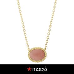 in stock Elegant Oval Jewelry With Adjustable Chain, Macy's Gemstone Necklaces As Gifts, Fine Jewelry Oval Necklace With Adjustable Chain, Macy's Oval Gold Jewelry, Fine Jewelry With Adjustable Chain And Oval Shape, Macy's Gemstone Necklace For Gift, Macy's Gold Necklaces With Gemstones, Macy's Elegant Necklace With Adjustable Chain, Classic Yellow Gold Necklaces With Cabochon